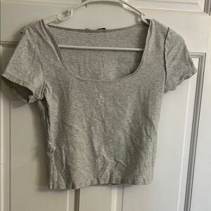 Gray Women's Square Neck Top
